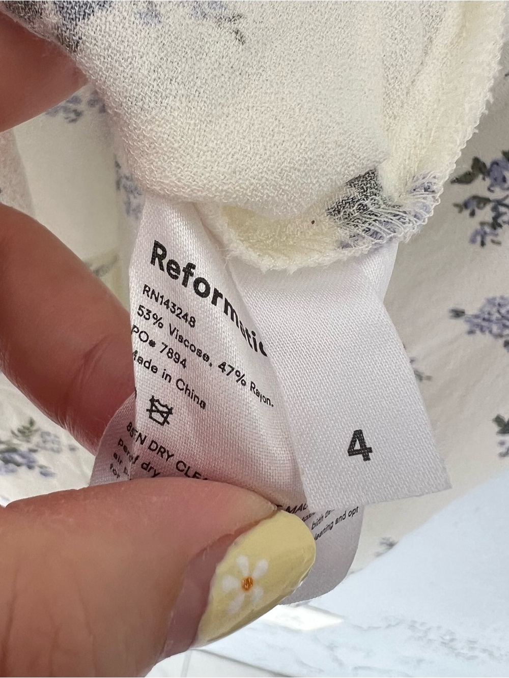 Reformation Fairfax Floral Mini Dress Teaparty Romantic Fairy Size 4 - Picture 7 of 7